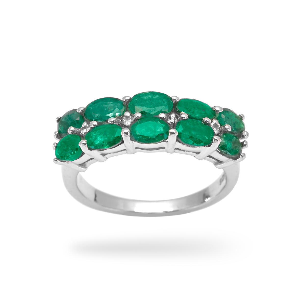 Silver ring emeraude Luana